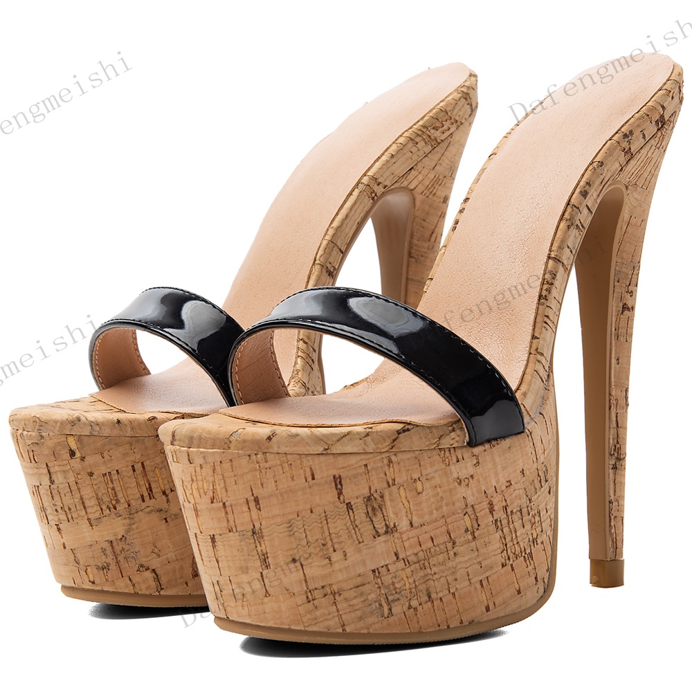 Cork Wedge Sandal - Women Open Toe Platform Mules Sandals