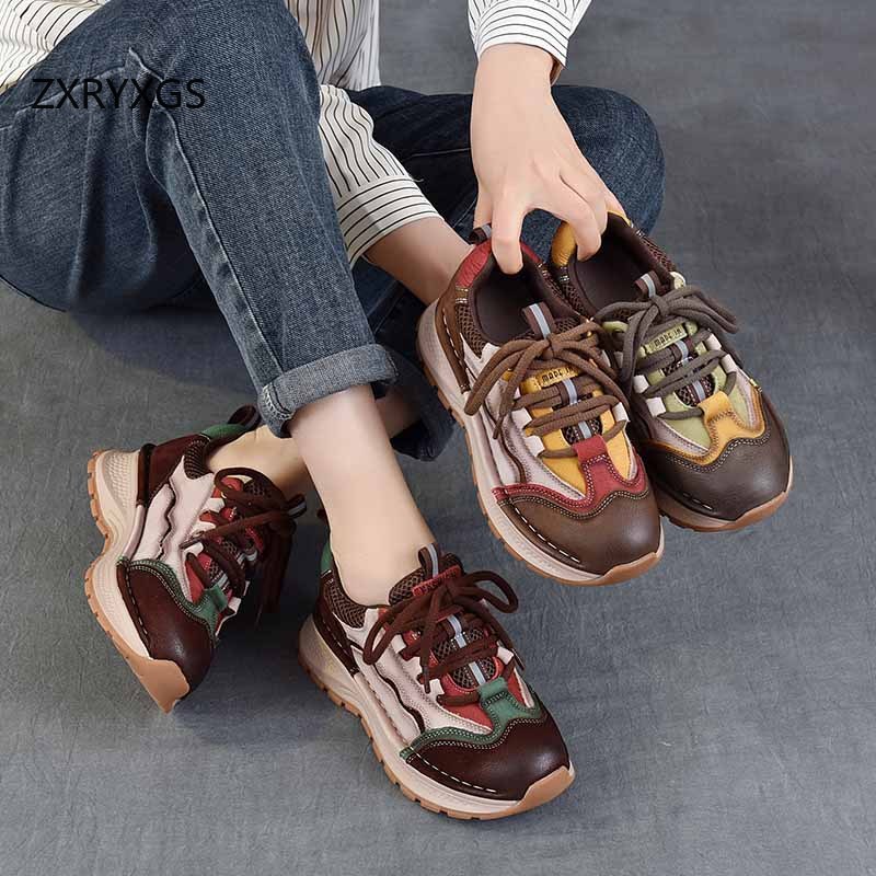 ZXRYXGS Top Cowhide Spell Colo - đánh giá và giá Women Shoes Size 4 In Cm