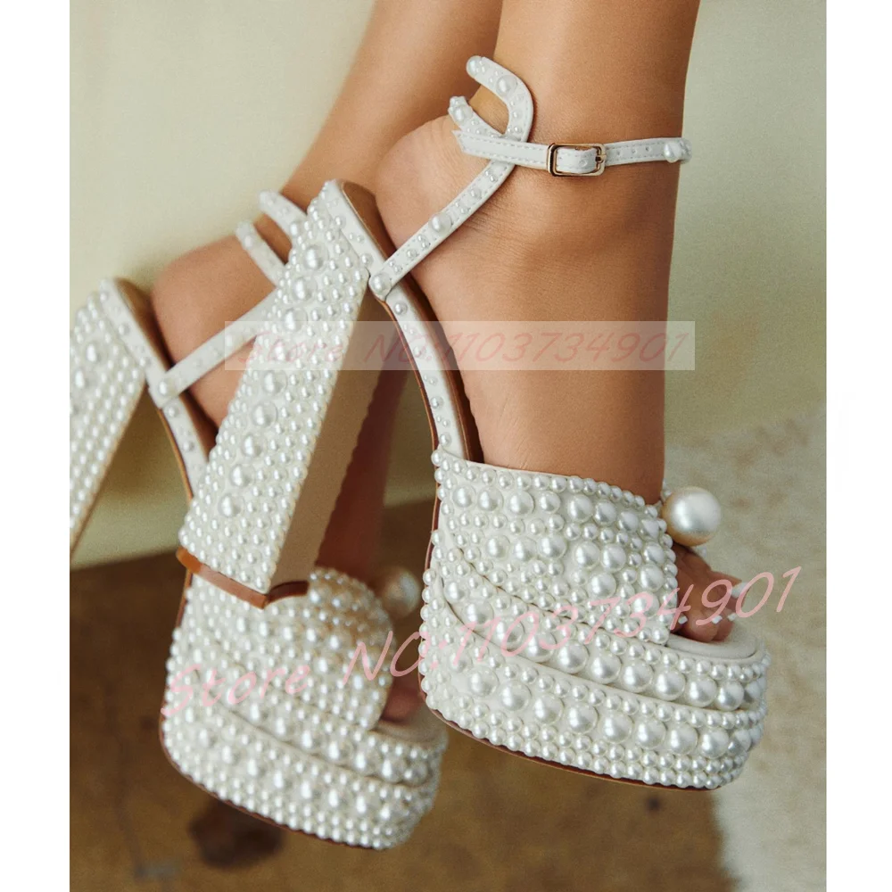 Women's White Pearl Platform S - đánh giá và giá Block Heel Ankle Boots