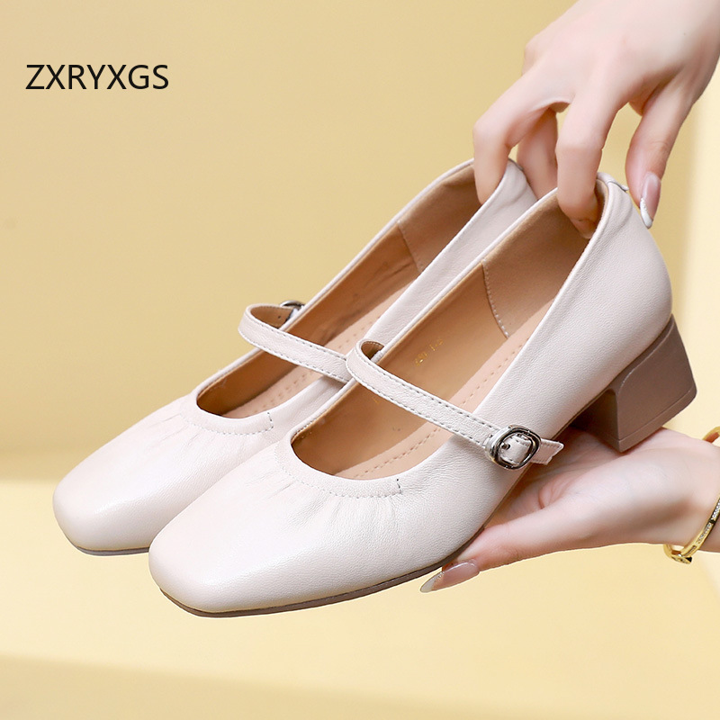ZXRYXGS Premium Sheepskin Squa - đánh giá và giá Women Shoes Size 4 In Cm