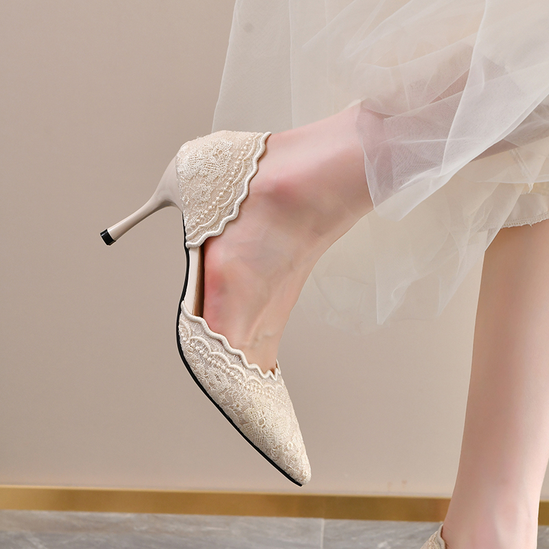Lace Pointed Toe High Heels Wo - đánh giá và giá Women Shoes Heels