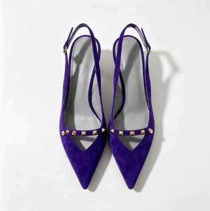 Royal Blue Suede Rivet 4 CM Ki - đánh giá và giá Women Shoes Size 4 In Cm