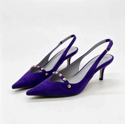 Royal Blue Suede Rivet 4 CM Ki - đánh giá và giá Women Shoes Size 4 In Cm