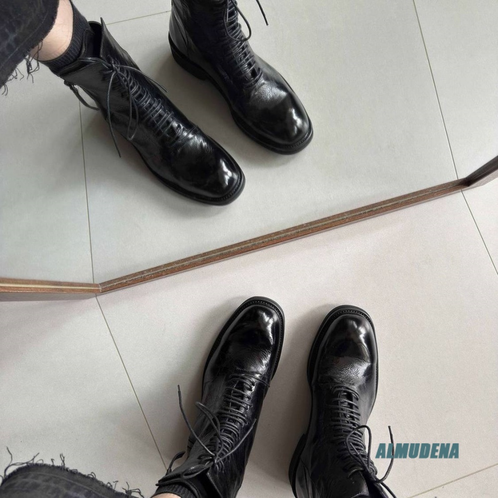 Solid Black Street Style Men H - đánh giá và giá Block Heel Ankle Boots