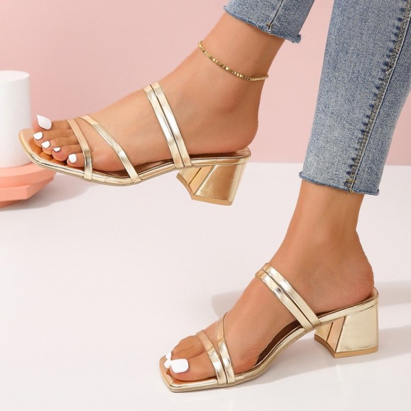 Women's Mules Open Square Toe  - đánh giá và giá Strappy Heeled Sandals