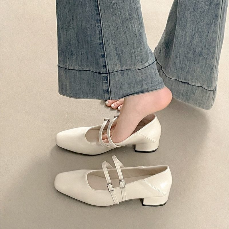 Square Toe Low Heel Women Silv - đánh giá và giá Women Shoes Heels